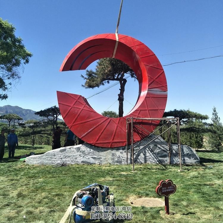 亳州草地精神堡垒雕塑 现代校园标识雕塑 大型标牌雕塑
